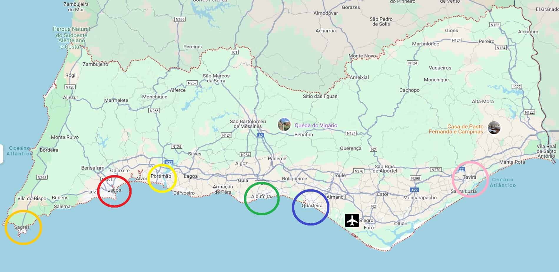 Algarve-Portugal-where-to-stay-map